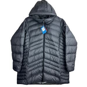 Columbia Women’s 2X Autumn Park Down Mid Puffer Jacket Hooded Black